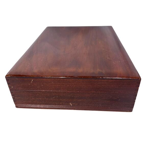 Vintage Naken’s Tarnish Proof Silverware Wooden Chest Flatware Storage Box Only - Picture 3 of 16